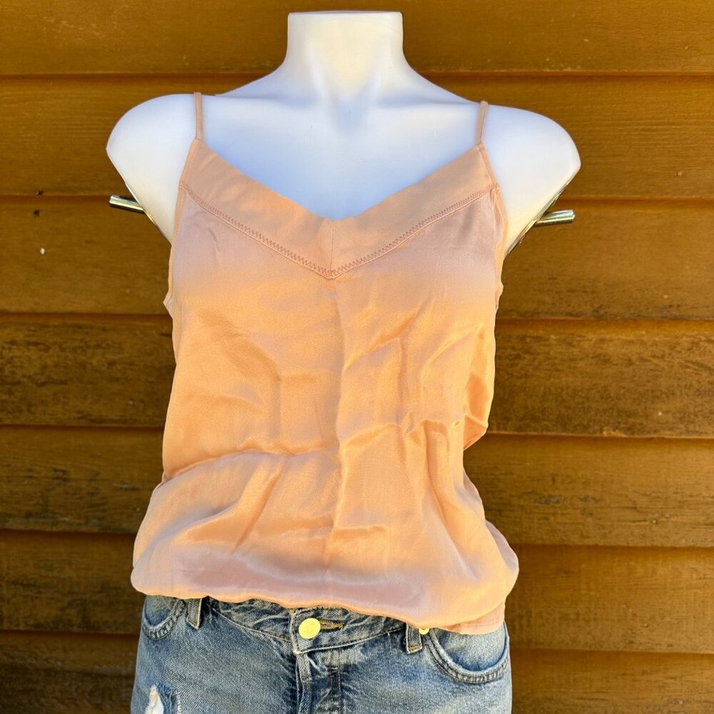 Azoe V-Neck Light Pink Coral Tank Top with Adjustable Straps Size S